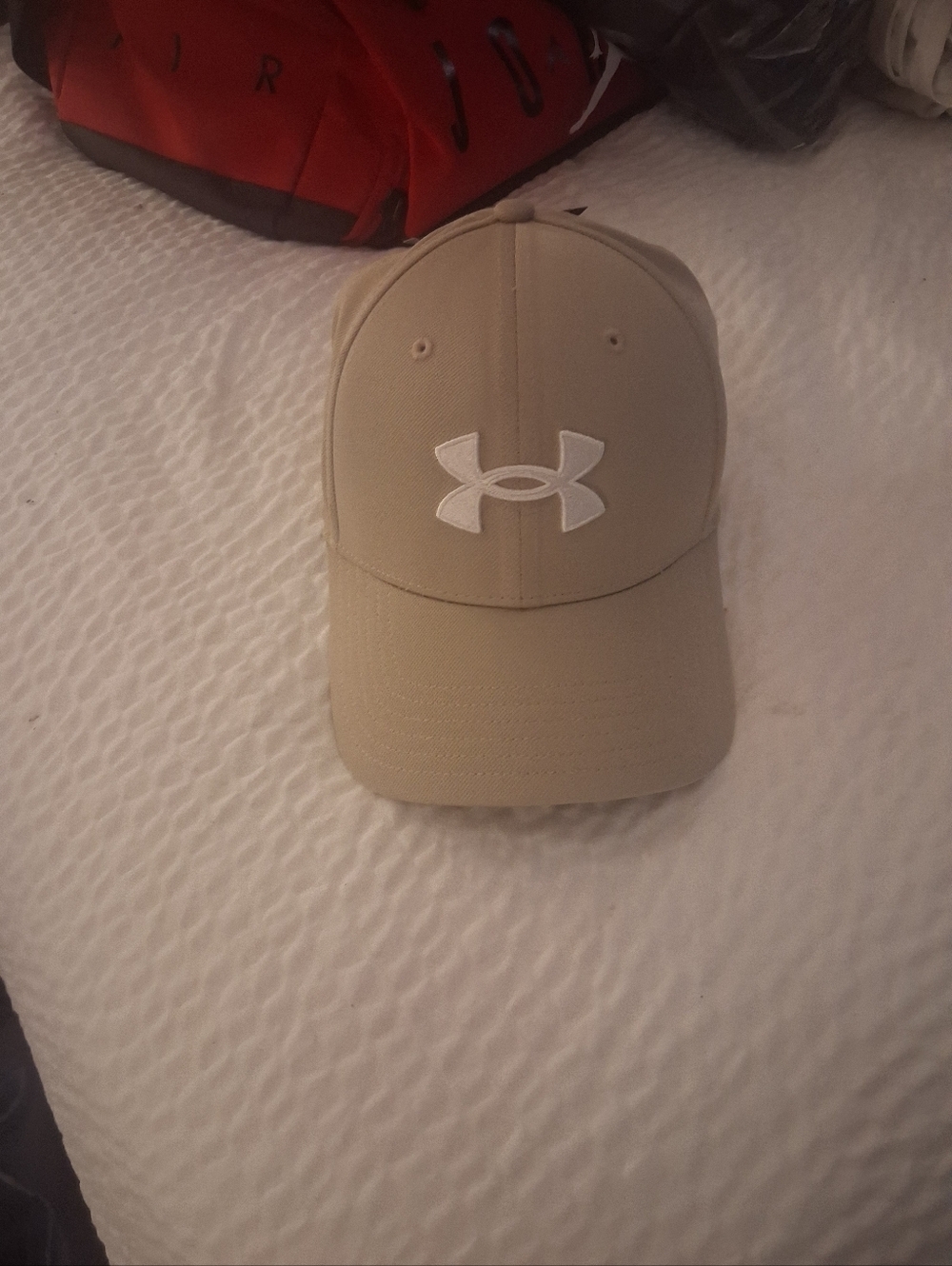 Under Armour Beige Baseball Cap with White Logo